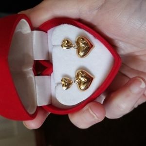 10k gold heart earrings